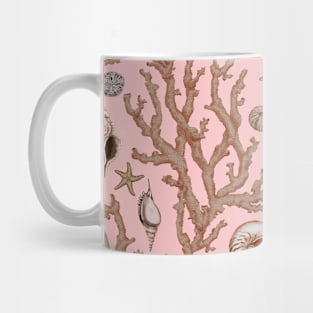 Sea coral and seashells on pink Mug